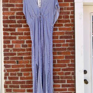 XIX PALMS AMALFI CABANA MAXI resort DRESS NWT-  blue white stripe - Size Medium